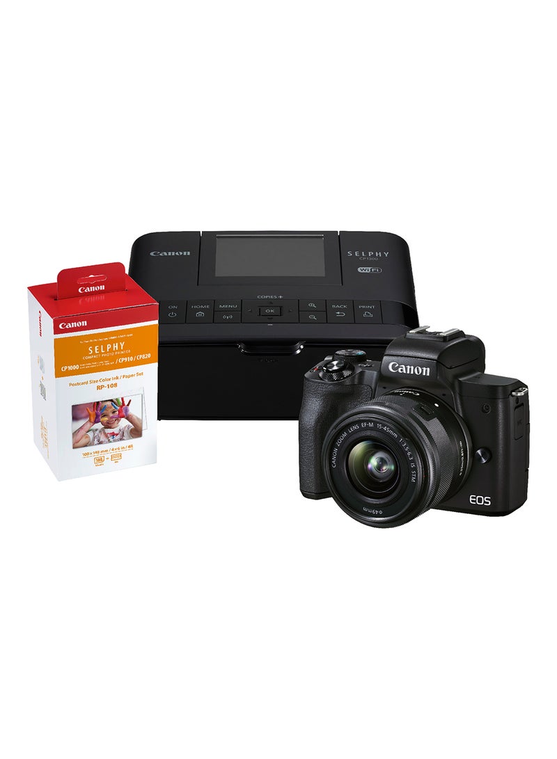 Canon EOS M50 MKII BK 15-45 Plus CP1300BK RP108  - Image 1
