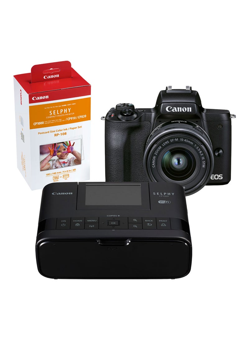Canon EOS M50 MKII BK 15-45 Plus CP1300BK RP108  - Image 2
