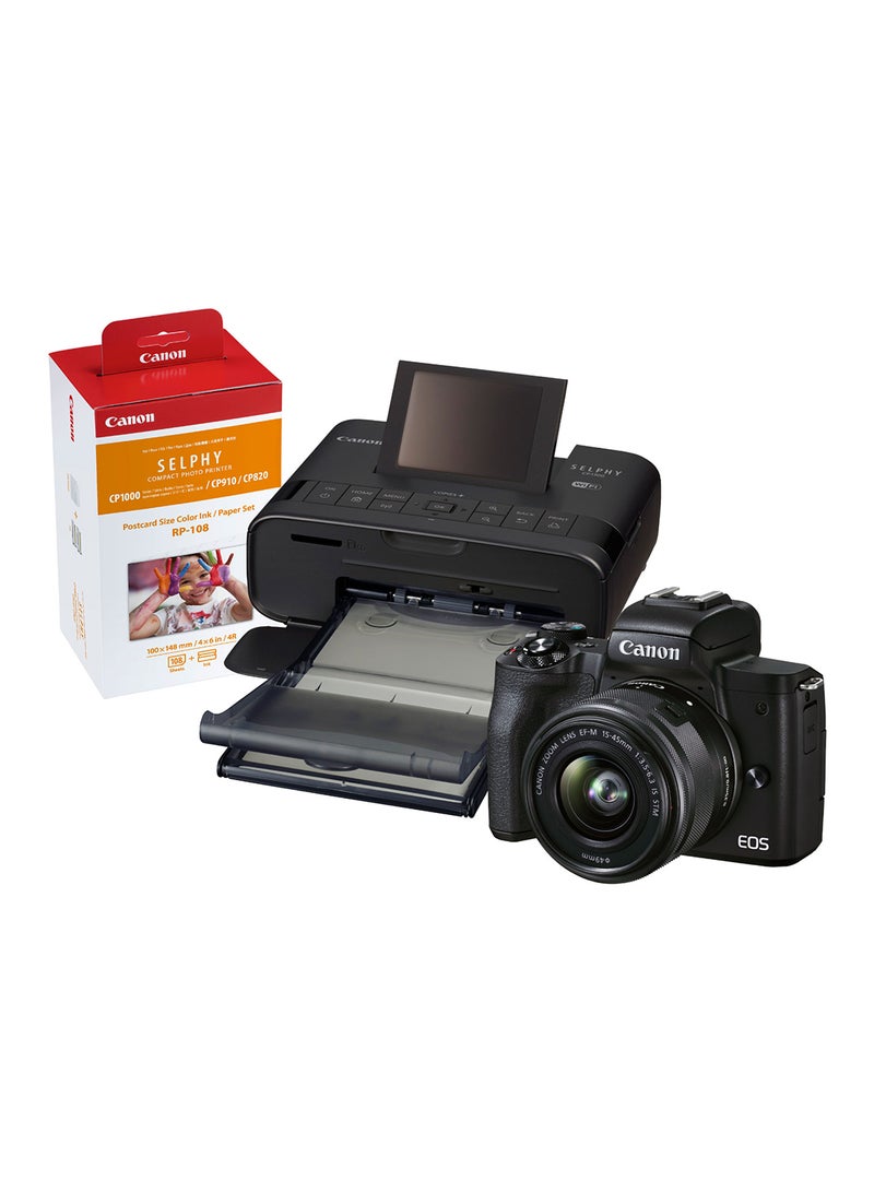 Canon EOS M50 MKII BK 15-45 Plus CP1300BK RP108  - Image 3