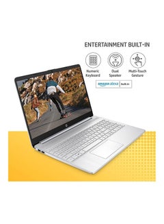 HP 15s- fq5111TU (Upgraded Version) Laptop With 15.6-Inch Display, Core i5-1235u Processor/8GB RAM/512GB SSD/Intel Iris XE Graphics/Windows 11 English Silver  - Image 2