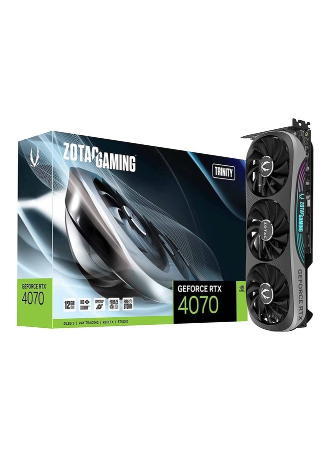 ZOTAC - GeForce RTX 4070 Trinity DLSS 3 12GB GDDR6X 192-Bit 21 Gbps PCIE 4.0 Gaming Graphics Card, IceStorm 2.0 Advanced Cooling, Spectra 2.0 RGB Lighting Black - Image 1