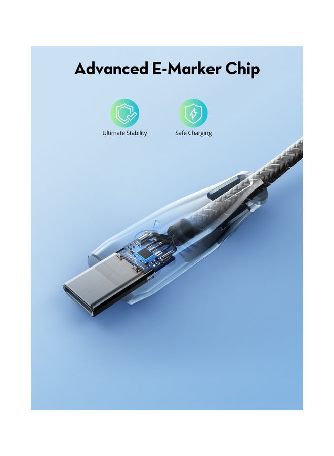 RAVPOWER RP-CB1035 100W 1.5M Nylon USB-C To USB-C Cable Black  - Image 5