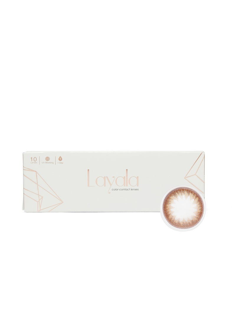 ليالا عدسات لاصقة ملونة للاستخدام اليومي للسيدات، مجموعة كونتور، لون بني، عبوة مكونة من 30 عدسة للنساء - Image 5
