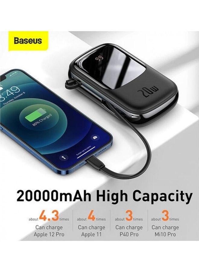 بيسوس Qpow Digital Display Quick Charge Power Bank Black - Image 3