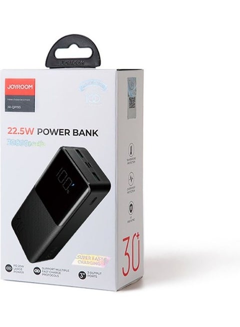 JOYROOM 30000 mAh Joyroom Power Bank 22.5W PD QC3.0 AFC (JR-QP193) Black |  Best Price Egypt | Cairo, Giza