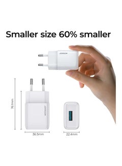 JOYROOM L-1A101 2.1A Single Port Mini Fast Travel Charger Eu White  - Image 1