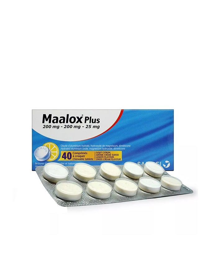 maalox plus - Fast Relief From Heart Burn And Trapped Wind - 40 pc - Image 1