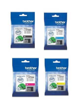 LC472 4-Color Ink Cartridge Set For MFC-J2340DW J3940DW Printer Black/Cyan/Magenta/Yellow - v1687338123/N53416048A_1
