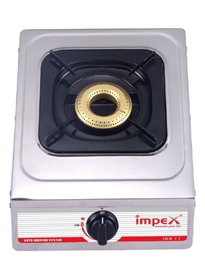 Impex Single Burner Stainless Steel Gas Stove IGS 11 Silver  - Image 1
