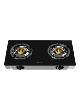 2 Burner Glass Top Gas Stove with Auto Ignition - IGS 1214F, Toughened Glass, Stainless Steel Spill Tray & Pan Support – High Efficiency Blue Flame, Ergonomic Knobs, L Shape Gas Inlet Kitchen Food Fast Cooking, 2-Year Warranty IGS 1214F Black/Silver - v1687338181/N53416030A_1
