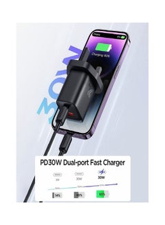 30W USB Type-C Dual Port Mini Intelligent Fast Charger For MacBook Pro/Air, iPad Pro, Galaxy S22+/S21, Dell XPS 13, Note 20/10+, iPhone 14 Pro Max/14/13, Pixel And More Black - v1687338208/N53416046A_4