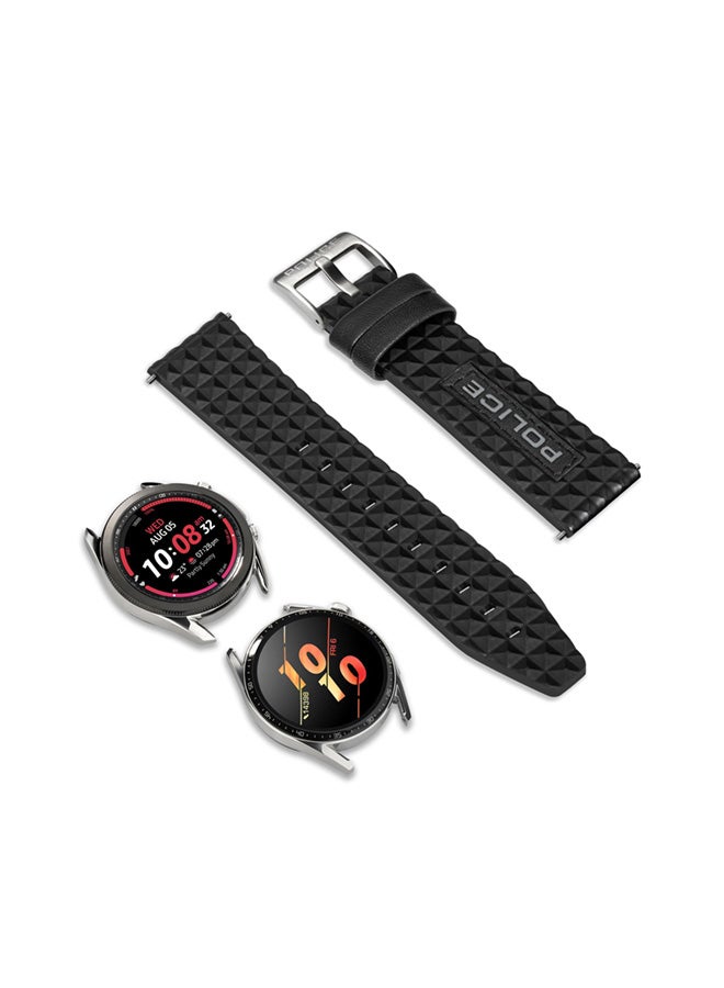 POLICE - Pyramid Black Leather Watch Straps - Image 1