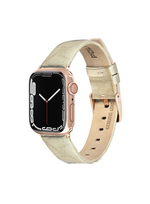 Mono Beige Leather Watch Straps