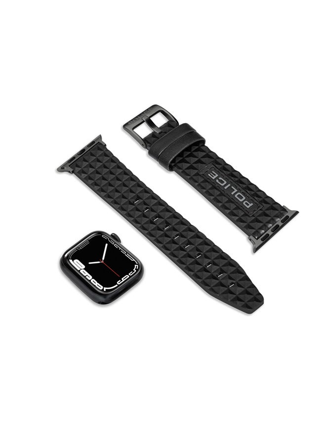 POLICE - Pyramid Black Leather Watch Straps - Image 1