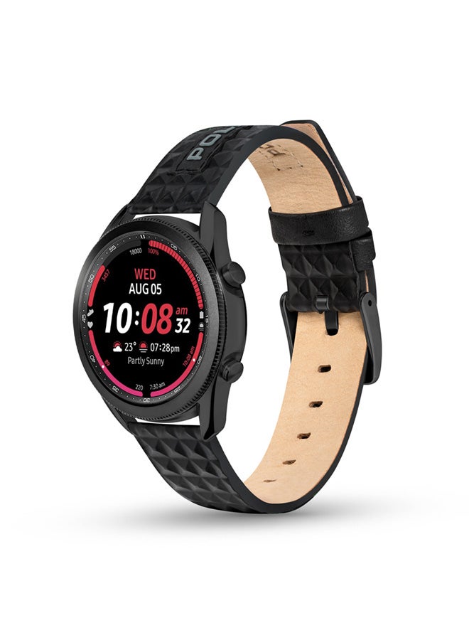 POLICE - Pyramid Black Leather Watch Straps - Image 1