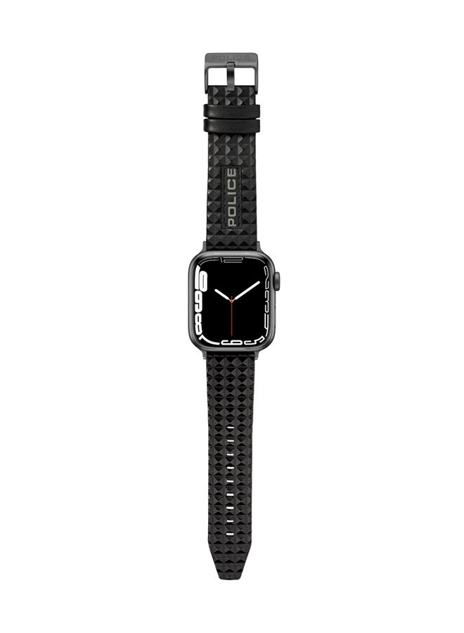 POLICE - Pyramid Black Leather Watch Straps - Image 1