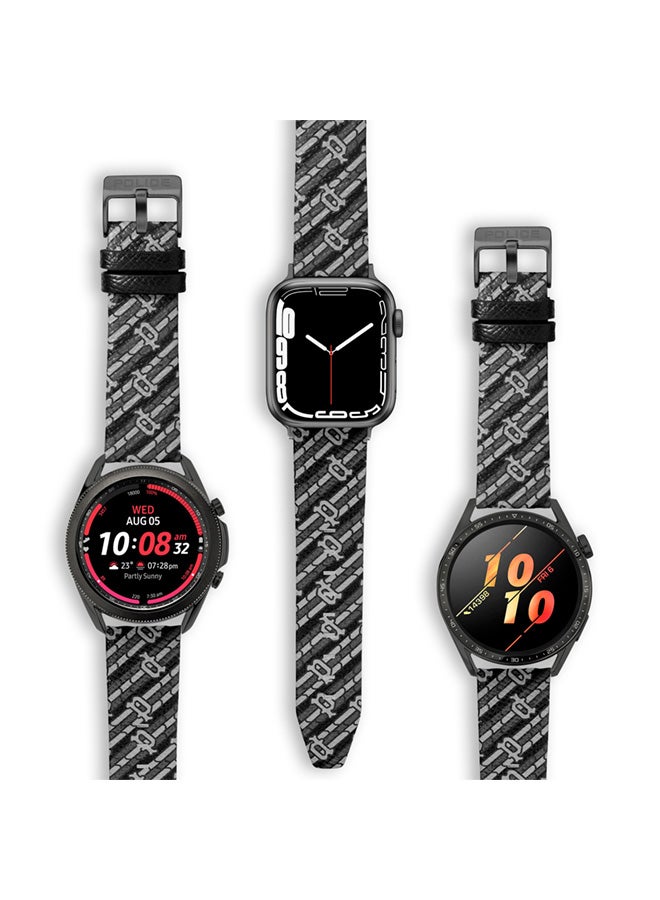 بوليس Mono Black Leather Watch Straps  - Image 2