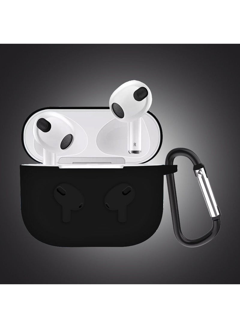 MARGOUN - Protective Shockproof Silicone Case Cover for Apple AirPods 3 3rd Generation Black - Image 1