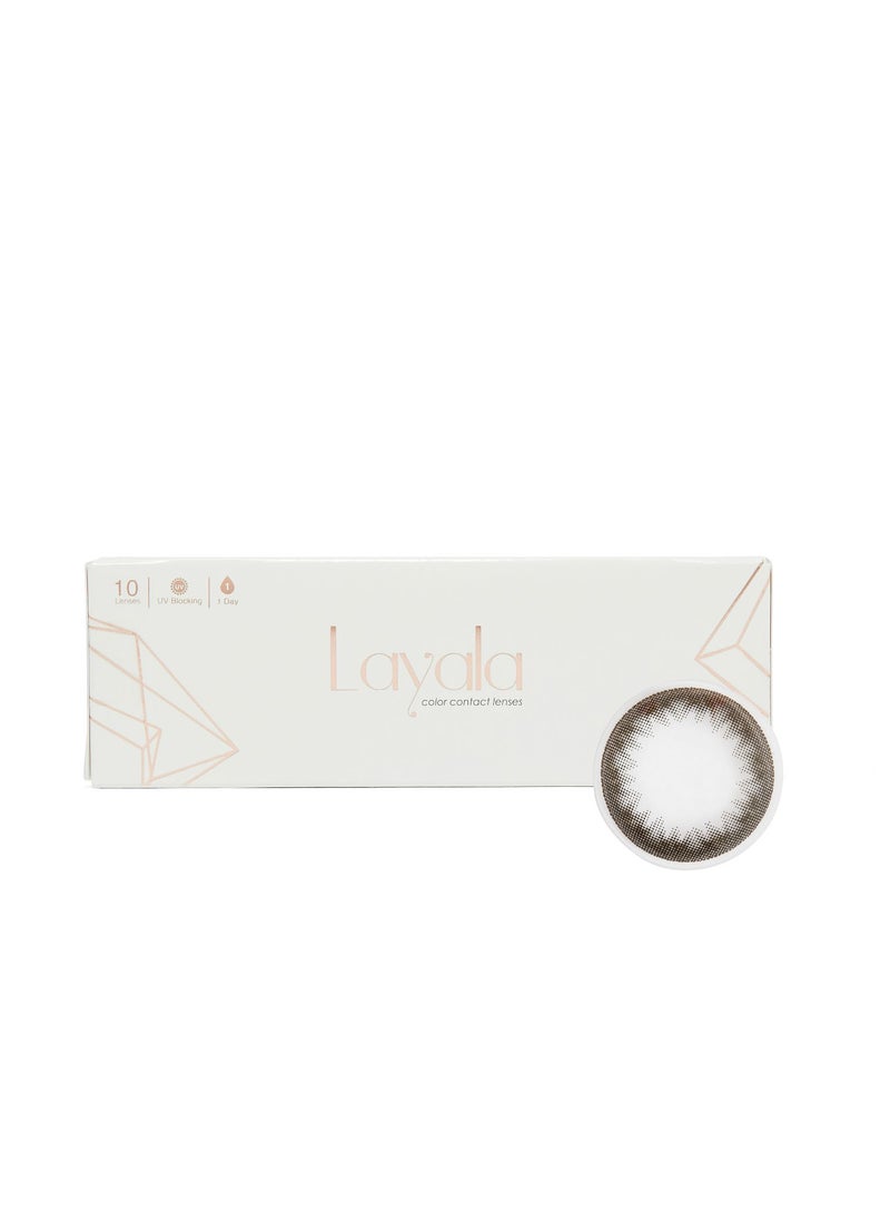 Layala - Women's Coloured Daily Disposable Contact Lenses, Contour Collection, Dazzle Black, Pack Of 10 - Image 1