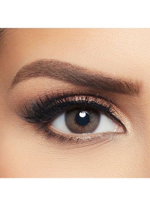 عبوة عدسات لاصقة بلون بني كستنائي - استبدال 3 شهور مكونة من قطعتين للنساء