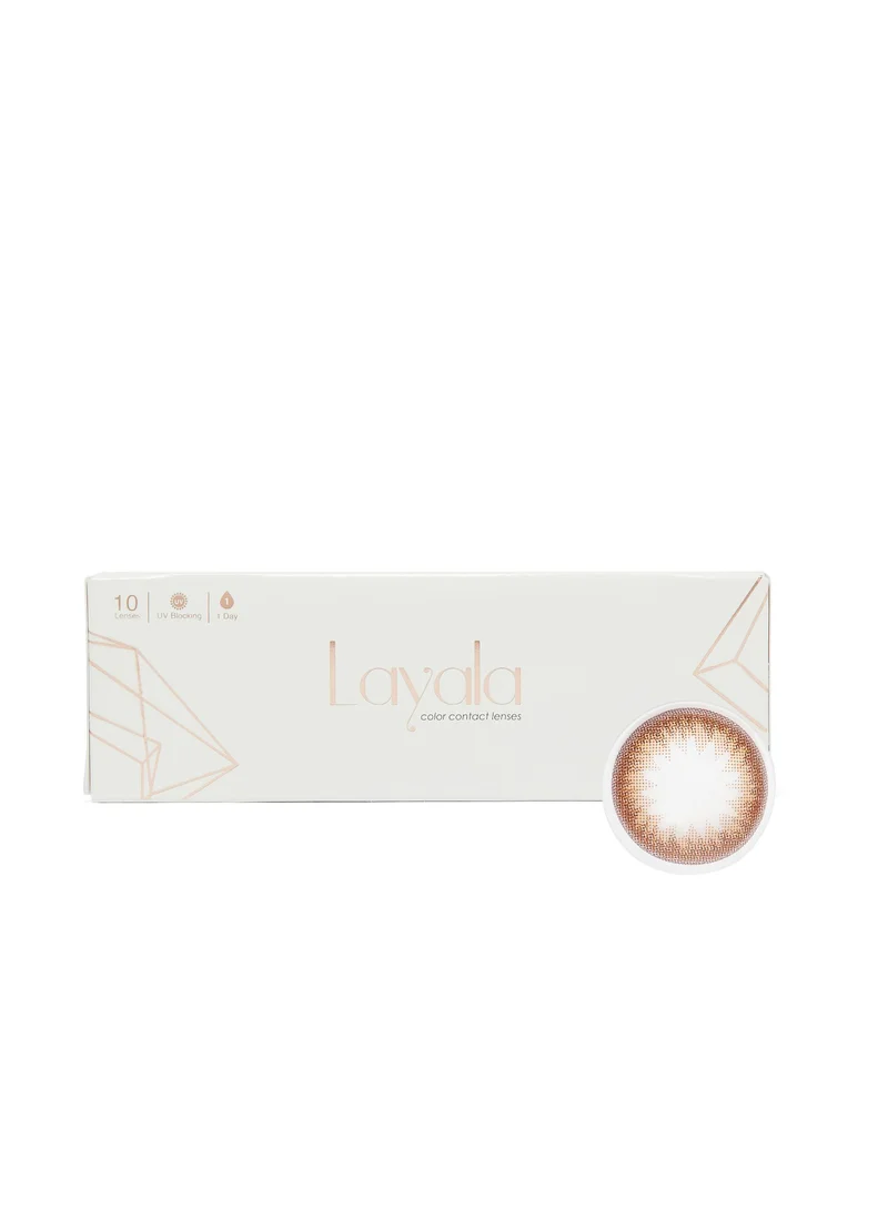Layala Women's Coloured Daily Disposable Contact Lenses, Contour Collection, Dazzle Brown, Pack Of 10