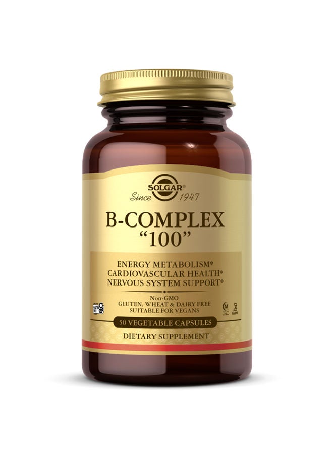Solgar B-Complex '100' Dietary Supplement - 100 Vegetable Capsules - Image 1