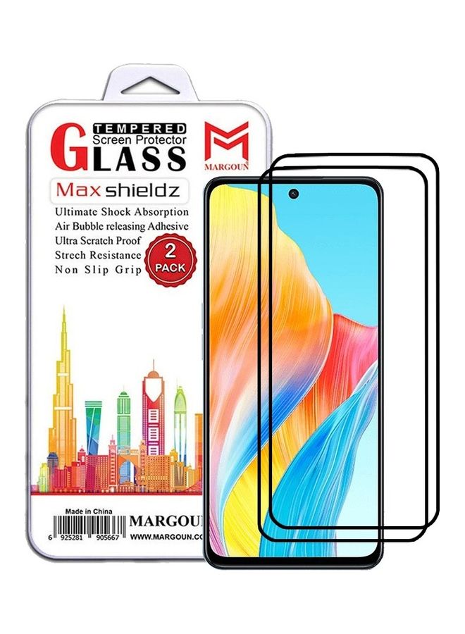 مارجون 2 Pack For Oppo F23 5G Screen Protector Tempered Glass Full Glue Back Clear - Image 1