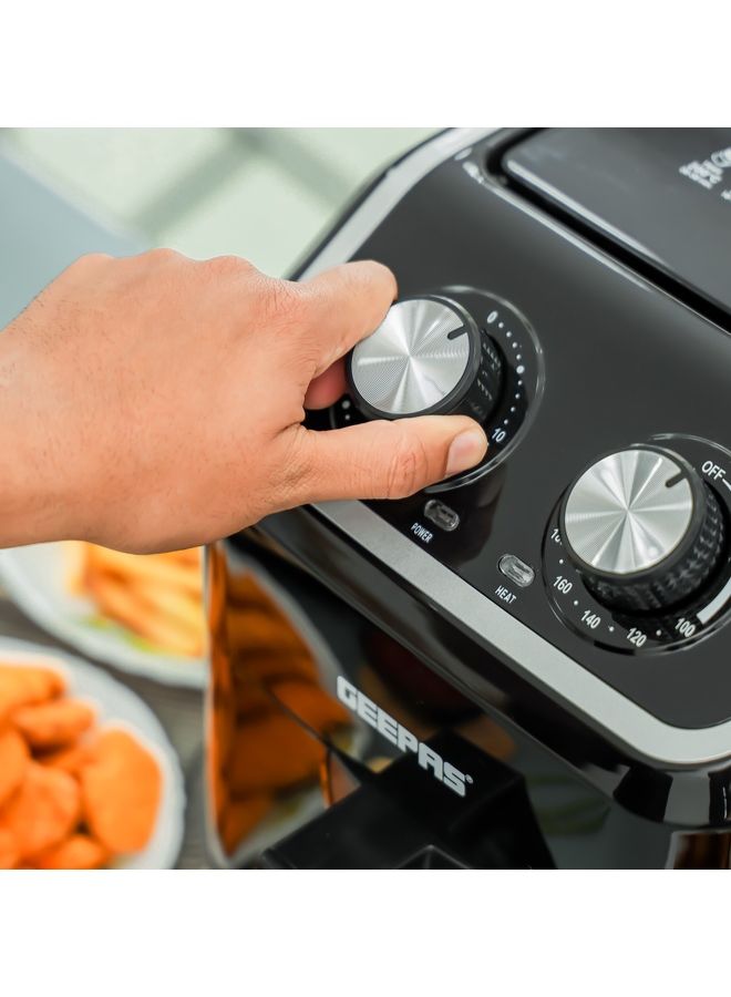 GEEPAS - Air Fryer With 5 L Equipped With Vortx Air Frying Technology| Oil Free Cooking  Adjustable Timer And Temperature 5 L 1600 W GAF37528 Black - Image 1