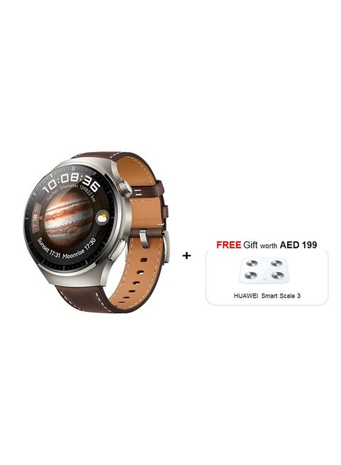 780.0 mAh Watch 4 Pro Smartwatch + Free Smart Scale3, Spherical Sapphire Glass, eSim Cellular Calling, 21-Day Battery Life, Ecg Analysis, Compatible With Andriod And Ios Brown