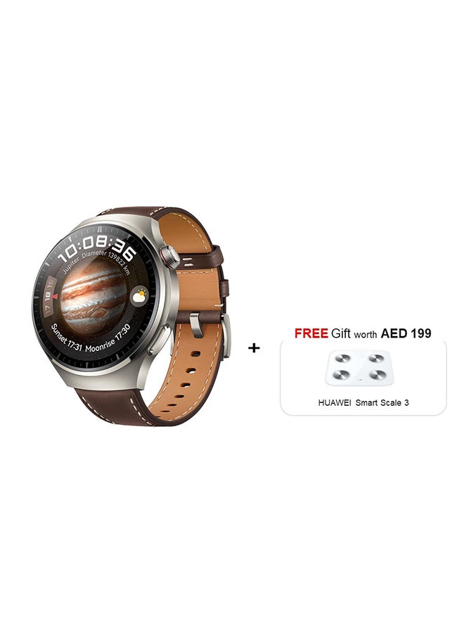 780.0 mAh Watch 4 Pro Smartwatch + Free Smart Scale3, Spherical Sapphire Glass, eSim Cellular Calling, 21-Day Battery Life, Ecg Analysis, Compatible With Andriod And Ios Brown