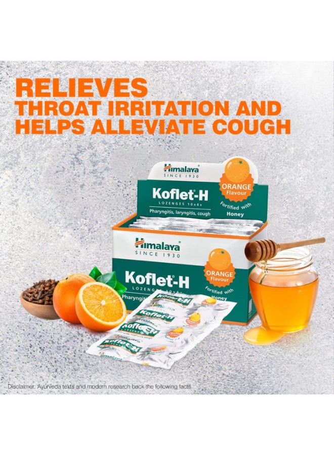 Himalaya Koflet H Soothing Relief From Sore Throat Herbal Lozenge - Orange Flavor 12 Lozenges 33.6g  - Image 4