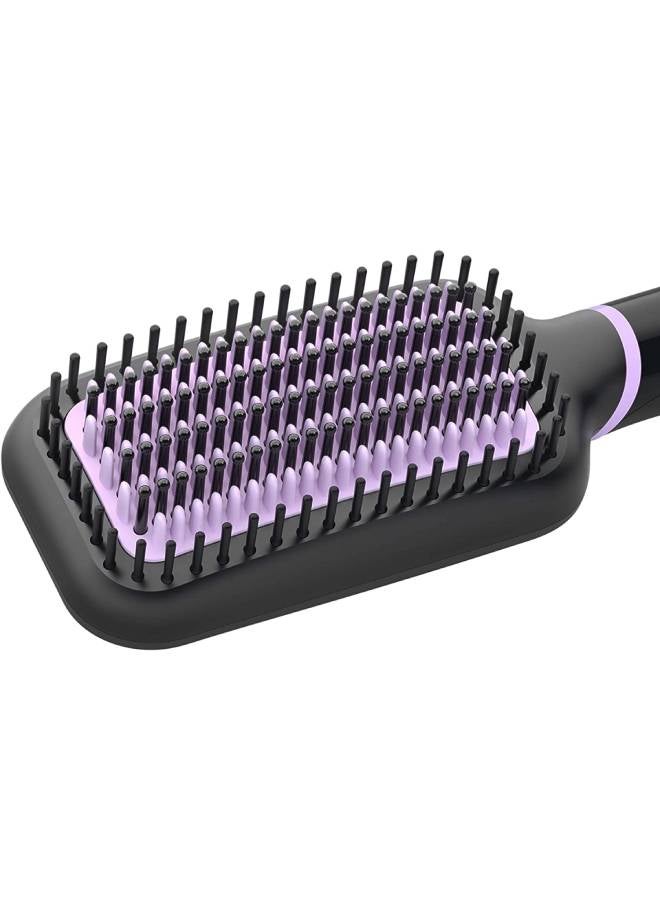Philips - StyleCare Essential Heated Straightening Brush With 2 PIN BHH880/00 Black/Purple - Image 1