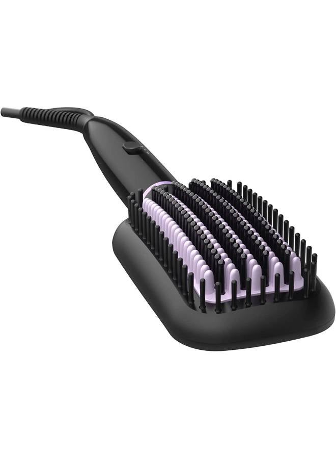 Philips - StyleCare Essential Heated Straightening Brush With 2 PIN BHH880/00 Black/Purple - Image 1