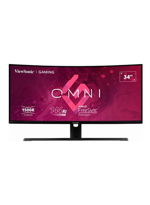 34 inch 2K QHD Ultrawide Curved Gaming Monitor, 144Hz Refresh Rate, 1ms MPRT Response Time, Adaptive Sync, HDR10 Visuals, 21 9 Aspect Ratio, sRGB 104%, HDMI, DP | VX3418-2KPC Black