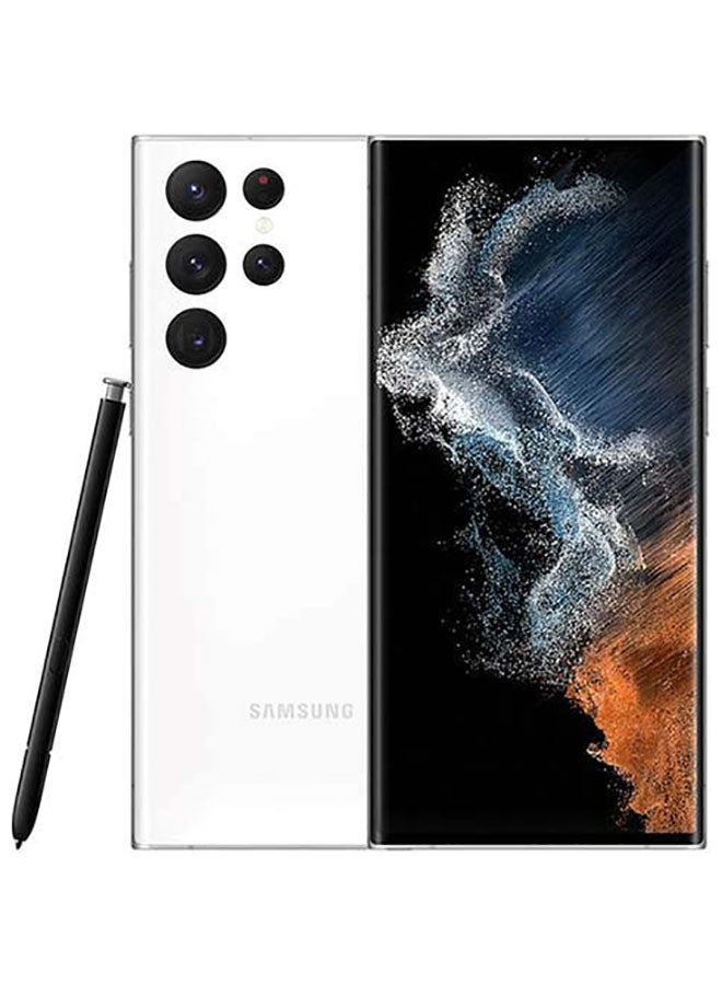 سامسونج هاتف Galaxy S22 Ultra ثنائي الشريحة باللون الأبيض فانتوم وذاكرة وصول عشوائي (RAM) سعة 12 جيجابايت وذاكرة تخزين داخلية 256 جيجابايت يدعم تقنية 5G - إصدار الشرق الأوسط  - Image 1