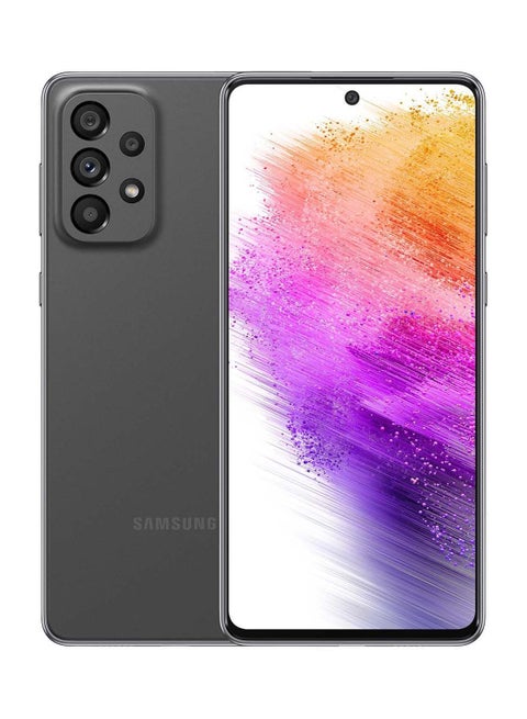 هاتف جالاكسي A73 ثنائي الشريحة بلون رمادي رائع، وذاكرة رام سعة 8 جيجابايت، وذاكرة داخلية سعة 128 جيجابايت، يدعم تقنية 5G (إصدار الشرق الأوسط)