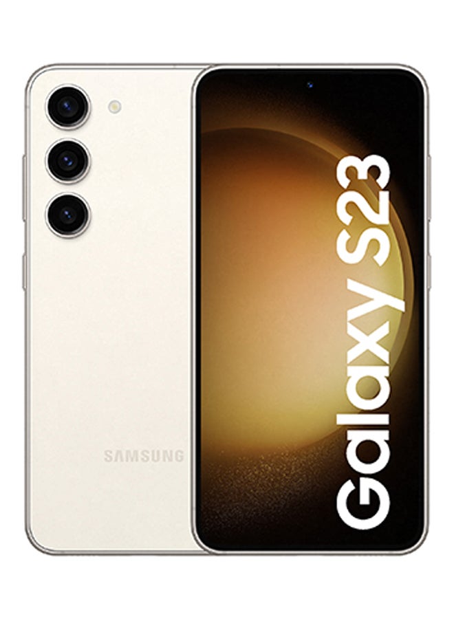 سامسونج - هاتف Galaxy S23 5G ثنائي الشريحة باللون الكريمي وذاكرة الوصول العشوائي (RAM) سعة 8 جيجابايت وسعة 256 جيجابايت - الإصدار العالمي - Image 1