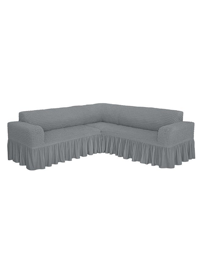Fabienne Six Seater Stretchable Sofa Cover Set Grey 5.8meter  - Image 1