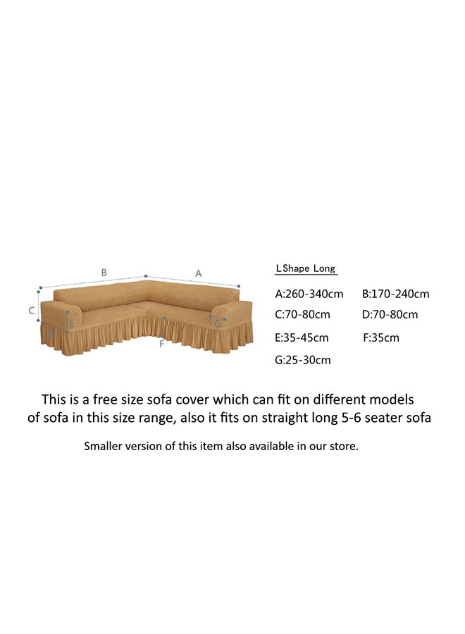 Fabienne Six Seater Stretchable Sofa Cover Set Grey 5.8meter  - Image 2