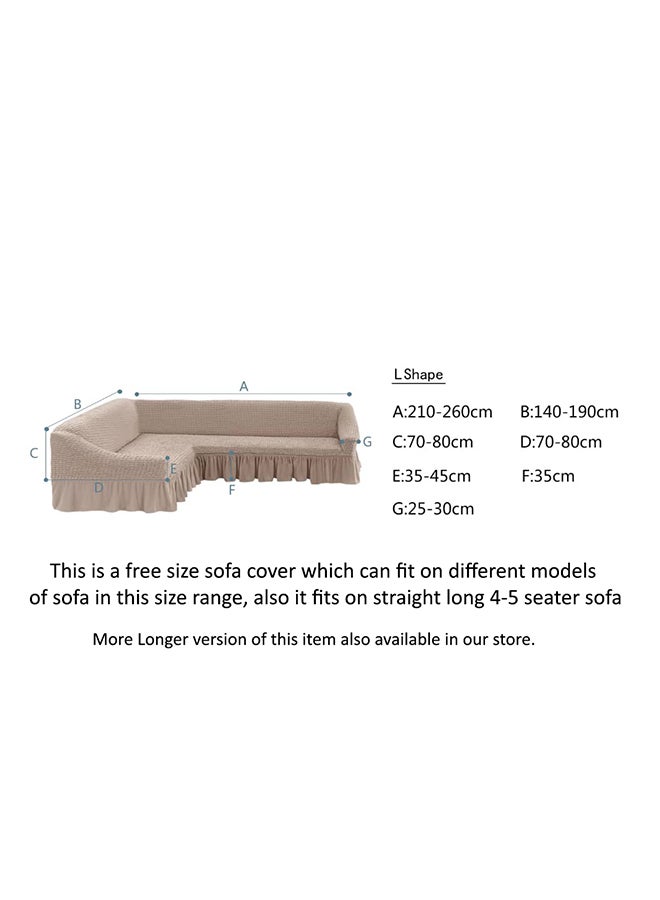Fabienne Five Seater Stretchable Sofa Cover Grey 2.5-4meter  - Image 2