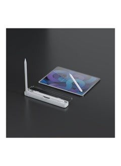 porodo Wireless Charging And Storage For Pencil 1 And 2 Case 570mAh/3.85Vdc/2.194Wh Battery With Built-In Magnet And LED Indicator White  - Image 4