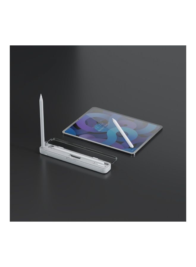 porodo - Wireless Charging And Storage For Pencil 1 And 2 Case 570mAh/3.85Vdc/2.194Wh Battery With Built-In Magnet And LED Indicator White - Image 1