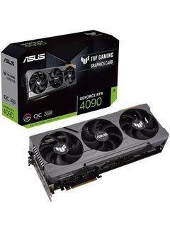 TUF-RTX-4090-O24G-GAMING OC Edition Graphic Card, 24GB GDDR6X 384-bit Memory, 2565 MH Boost Clock, 16384 Cuda Cores, 21 Gbps, 3.65 Slot, PCI 4.0, OpenGL4.6 | 90YV0IE0-M0NA00 Black