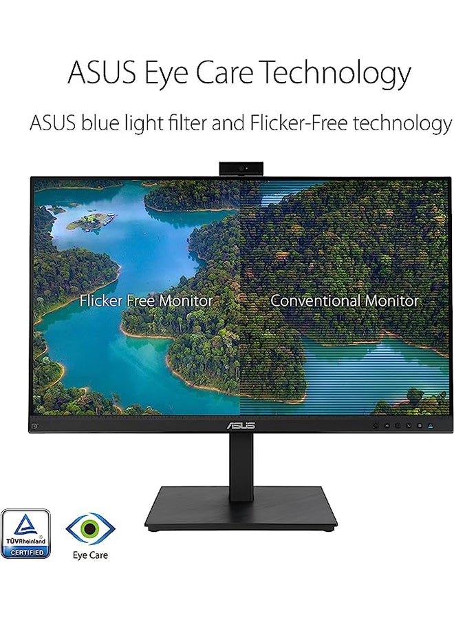 ASUS - 27 inch FHD Business Monitor BE279QSK | 16:9 IPS Panel, 1920x1080 | ergonomisch, Pivot, Blaulichtfilter, Webcam, Mikrofon | DP, HDMI, D-Sub, USB Black - Image 1