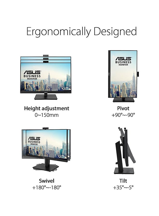 ASUS - 27 inch FHD Business Monitor BE279QSK | 16:9 IPS Panel, 1920x1080 | ergonomisch, Pivot, Blaulichtfilter, Webcam, Mikrofon | DP, HDMI, D-Sub, USB Black - Image 1