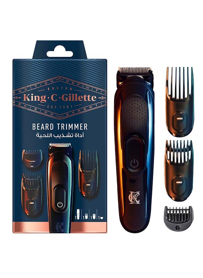 Gillette - King C Beard Trimmer Kit With Lifetime Sharp Blades And 3 Interchangeable Combs - Image 1