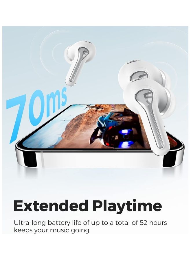 SoundPEATS - Wireless Bluetooth Earbuds Capsule 3 Pro, Hi-Res Audio Headphones With LDAC, Hybrid Active Noise Cancellation Earphones, 6 Mics, Transparency And Game Mode, 52H Playtime Case White - Image 1