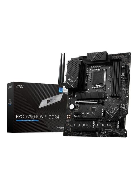 Pro Z790-P Wifi Ddr4 Motherboard Atx - Supports Intel Core 12/13Th Gen Processors, Lga 1700, Ddr4 Boost 5333+Mhz/Oc, 1 X Pcie 5.0 X16, 1 X Pcie 4.0 X16, 4 X M.2 Gen4, 2.5Gbps Lan, Wi-Fi 6E Black