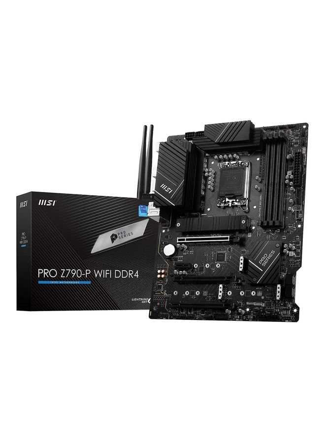 MSI - Pro Z790-P Wifi Ddr4 Motherboard Atx - Supports Intel Core 12/13Th Gen Processors, Lga 1700, Ddr4 Boost 5333+Mhz/Oc, 1 X Pcie 5.0 X16, 1 X Pcie 4.0 X16, 4 X M.2 Gen4, 2.5Gbps Lan, Wi-Fi 6E Black - Image 1