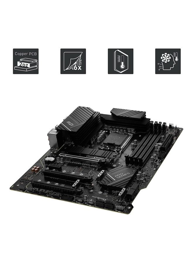 MSI - Pro Z790-P Wifi Ddr4 Motherboard Atx - Supports Intel Core 12/13Th Gen Processors, Lga 1700, Ddr4 Boost 5333+Mhz/Oc, 1 X Pcie 5.0 X16, 1 X Pcie 4.0 X16, 4 X M.2 Gen4, 2.5Gbps Lan, Wi-Fi 6E Black - Image 1